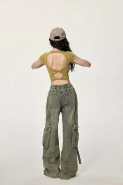 Twist-Back Crop Top With Scoop Neck 36 Twist-Back Crop Top With Scoop Neck -Modern Wear Shop 861d8d1dc5e5458f6b8ce4b6c09df8de