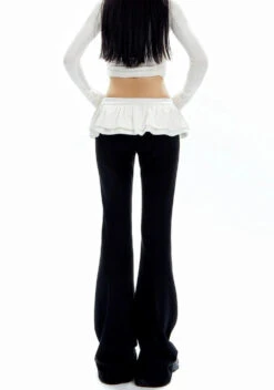 Bell Bottom Ruffle Waistband Skirt-Pants -Modern Wear Shop 8789cdf3682ae39ffc900d5c096a9eef