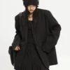 Oversized Single Breasted Blazer With Pocket Detail