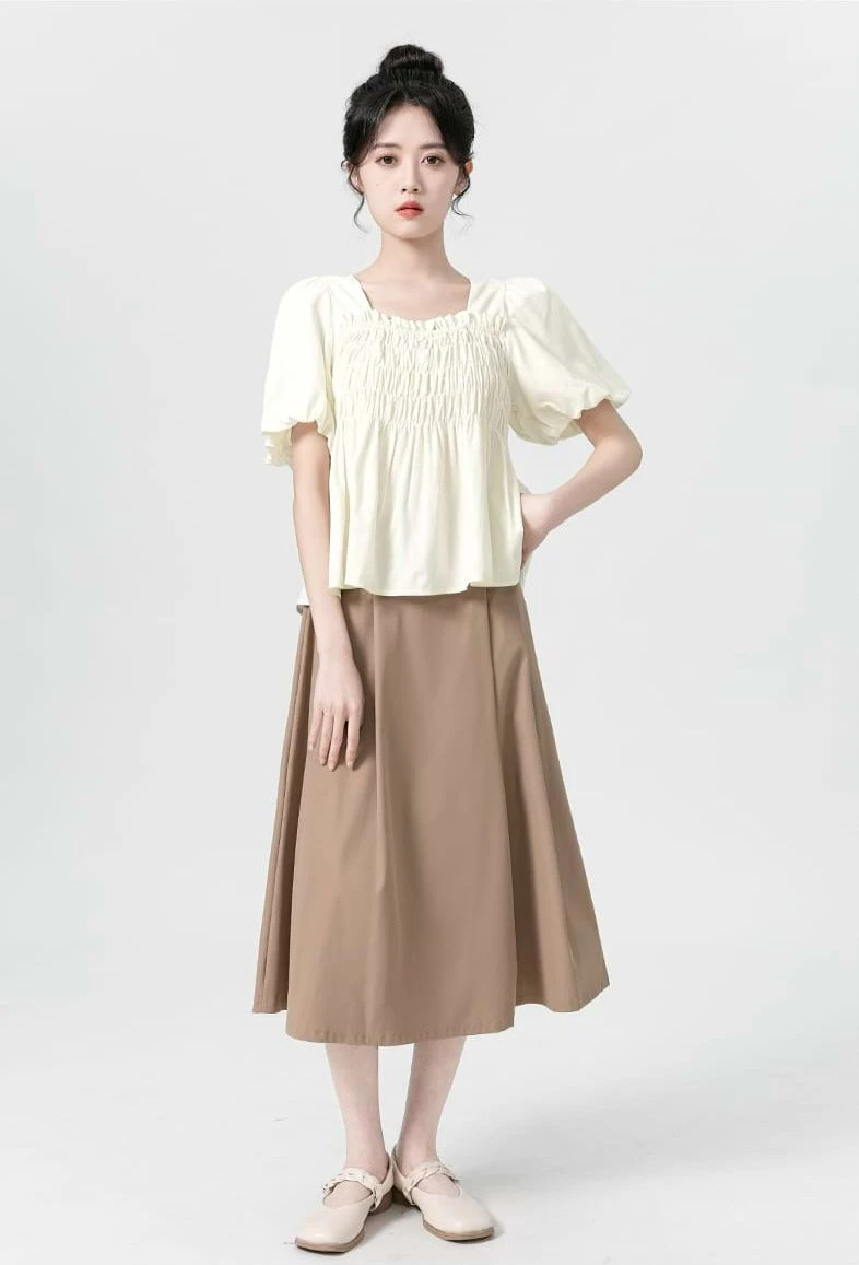 Puff Sleeve Shirred Blouse 10 Puff Sleeve Shirred Blouse - Image 10