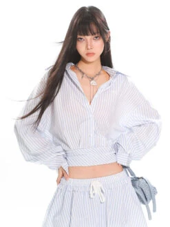 Striped Button-Up Long Sleeve Shirt And Elastic Waist Mini Skirt Two-Piece Set 13 Striped Button-Up Long Sleeve Shirt And Elastic Waist Mini Skirt Two-Piece Set -Modern Wear Shop 896a5dadc66609f270ad5bfed919cac9