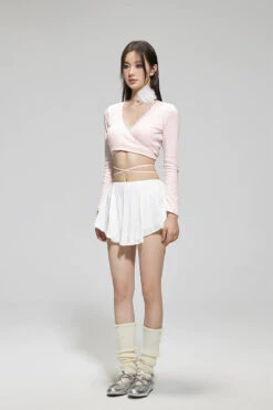 Wrap Long Sleeve Top And Skirted Bikini Set -Modern Wear Shop 89b36b4efc2fc078d0f9faca2904ddbd