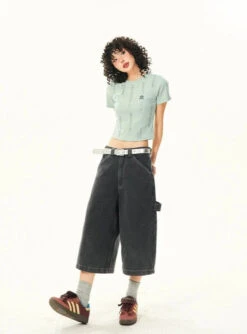 Wide Leg Bermuda Denim Shorts With Side Loop 19 Wide Leg Bermuda Denim Shorts With Side Loop -Modern Wear Shop 8a70db2f74651db9a14f7aefbef3bf72