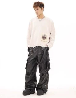 Oversized Cargo Pocket Faux Leather Pants -Modern Wear Shop 8ad1fdf3de5f4f6c8ce4f04e1819249c