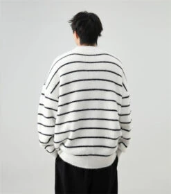 Stripe Oversized Drop Shoulder Knit Sweatshirt 26 Stripe Oversized Drop Shoulder Knit Sweatshirt -Modern Wear Shop 8b6d21fc0fa4ed30d757d9de05b1f444