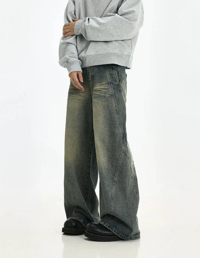 Vintage Wash Straight Leg Denim Jeans 7 Vintage Wash Straight Leg Denim Jeans - Image 7