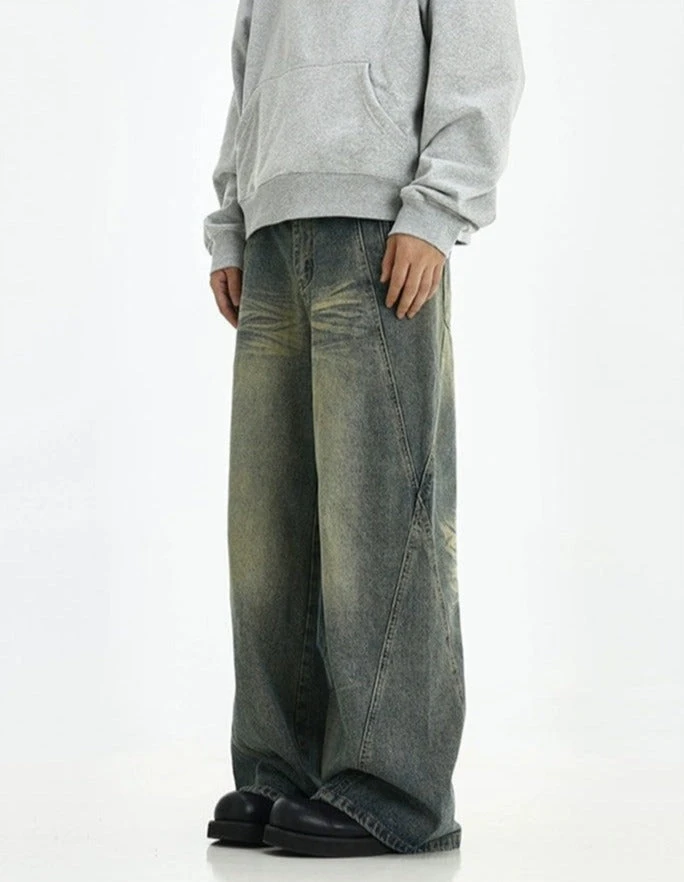 Vintage Wash Straight Leg Denim Jeans 3 Vintage Wash Straight Leg Denim Jeans - Image 3