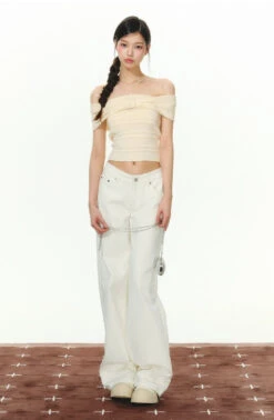 Off Shoulder Crop Top With Layered Detail And Pearl Accent 11 Off Shoulder Crop Top With Layered Detail And Pearl Accent -Modern Wear Shop 8c4caad8ab28ddbf872018e24e829c83