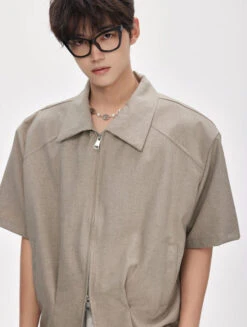 Two Way Zip Boxy Short Sleeve Top -Modern Wear Shop 8d4849e384ab39377386b5f301541fa4