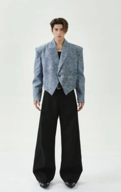 Asymmetric Hem Abstract Print Single-Breasted Boxy Blazer -Modern Wear Shop 8d95f181e2c24edc7b1a1b850571e208