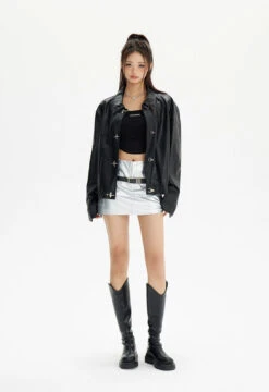 Faux Leather Fireman Buckle Oversized Jacket 15 Faux Leather Fireman Buckle Oversized Jacket -Modern Wear Shop 8dcc06aabdc58cce0a702ac6e60a91f6