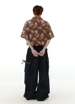 Leaf Print Textured Short Sleeve Button Shirt -Modern Wear Shop 8e4e47ca08ce16fc4aa28f3fd4831d6a