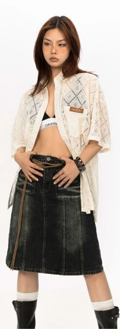 Open Stitch Argyle Pattern Button Top -Modern Wear Shop 8e991f6f3d614b26b955dfece86f37f2