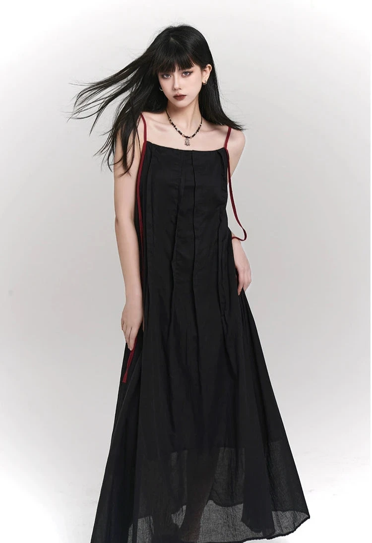 Spaghetti Strap Asymmetrical Hem Maxi Dress 9 Spaghetti Strap Asymmetrical Hem Maxi Dress - Image 9