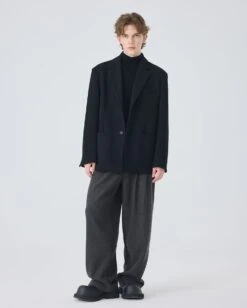 Oversized Single-Breasted Blazer Jacket With Structured Notched Lapel -Modern Wear Shop 8ecf93491a6076af1d073d7dadb0e359