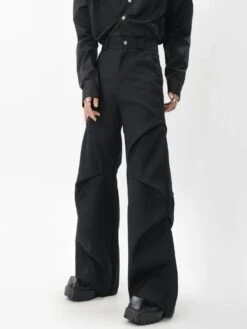 Wide-Leg Zigzag Drape High Waist Trousers -Modern Wear Shop 8ede9419efc9f02496e503bb71a0e2df