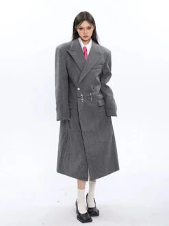 Long Double-Breasted Coat With Silver Accents 27 Long Double-Breasted Coat With Silver Accents -Modern Wear Shop 901428a0b02074a6a68cb24dc622a10f