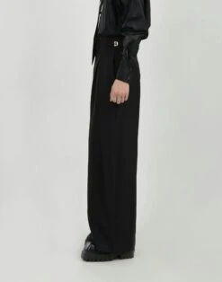 Wide Leg Pleated Palazzo Trousers With Belt Detail -Modern Wear Shop 9016b1985de265e1cf94d6bdc31de1f7