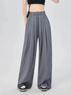 Elastic Waist Pleated Trousers With Pockets -Modern Wear Shop 9016bc68d7d1a26df97a85f3de353ec1
