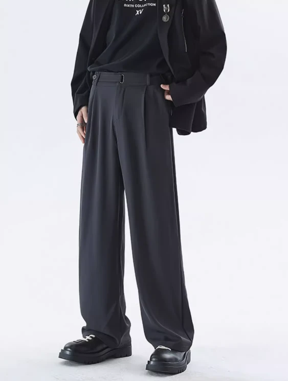Wide Leg Tailored Lightweight Trousers With Belt Detail 7 Wide Leg Tailored Lightweight Trousers With Belt Detail - Image 7