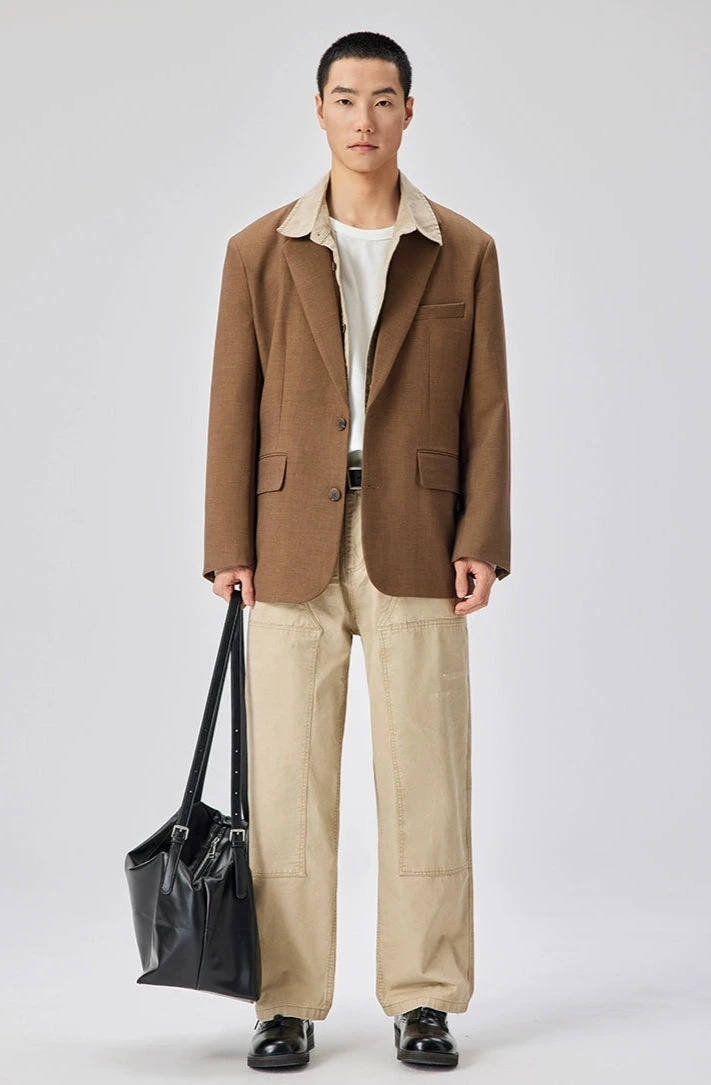 Single Breasted Blazer With Side Button Detail And Notch Lapel 4 Single Breasted Blazer With Side Button Detail And Notch Lapel - Image 4