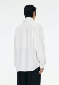 Oversized Button-Down Shirt With Stand Collar -Modern Wear Shop 90aa89f6d6ee7eb5d561bcc3143a2bc6