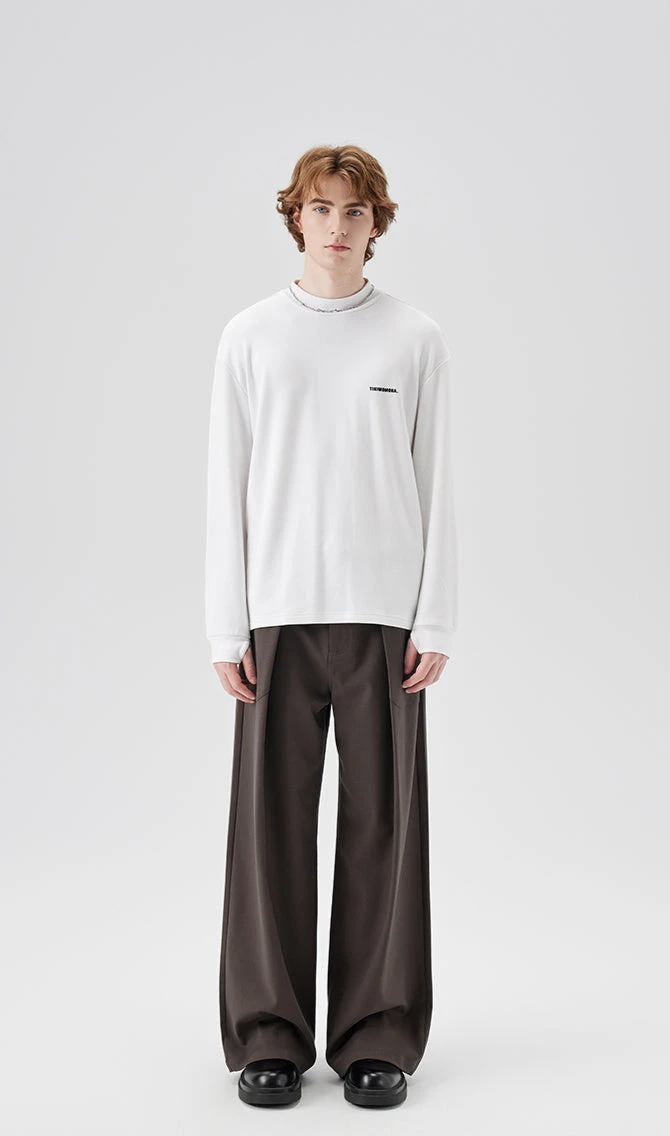 Wide Leg Pleated Trousers With Button Details 5 Wide Leg Pleated Trousers With Button Details - Image 5
