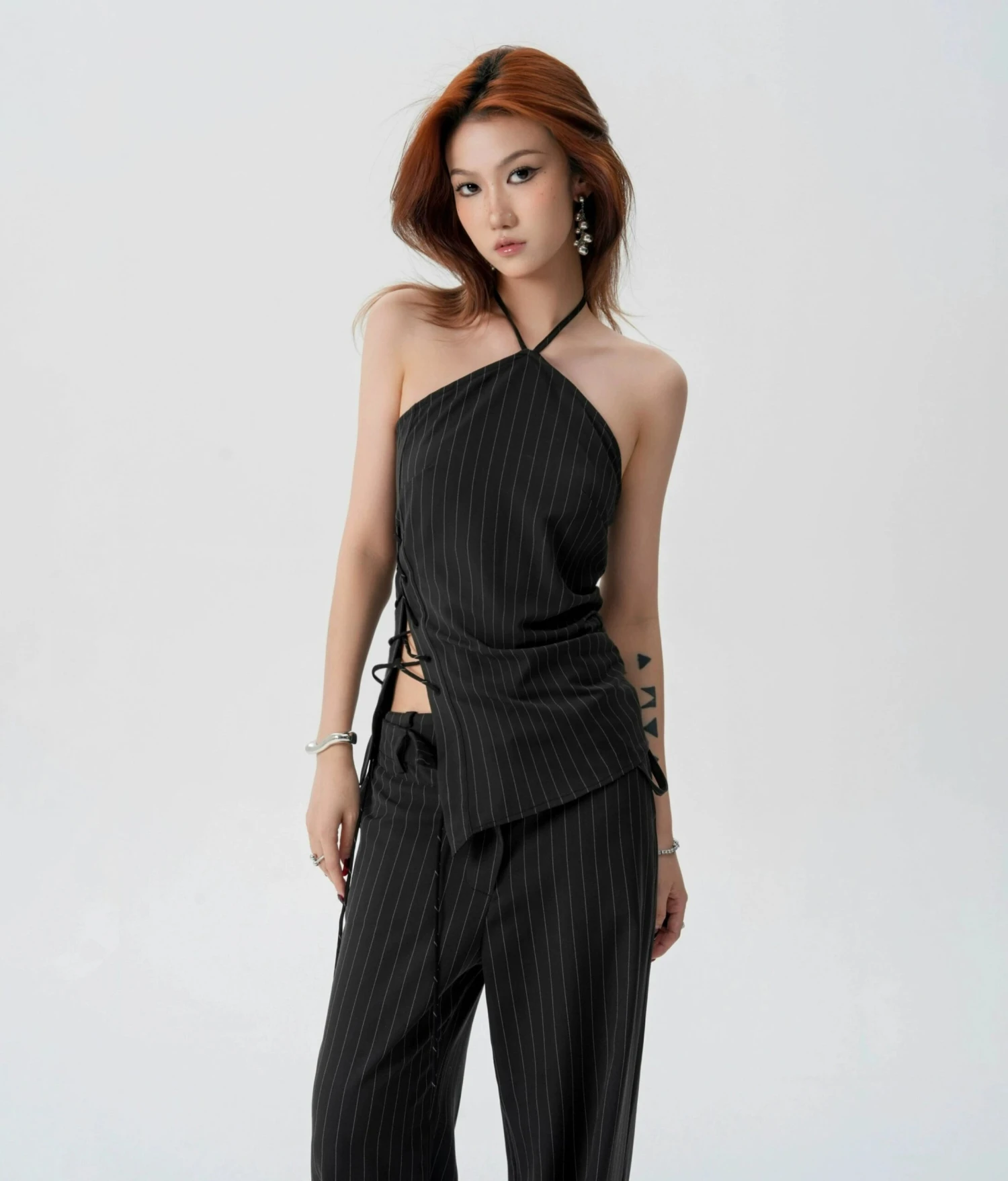Striped Halter Top And Wide Leg Pants Set 7 Striped Halter Top And Wide Leg Pants Set - Image 7