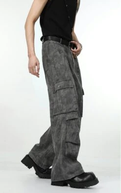 Faded Camo-Wash Multi-Pocket Cargo Trousers -Modern Wear Shop 91ba5e9fa3eaf7735ca898654915c605