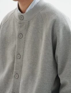 Button-Up Textured Knit Bomber Jacket -Modern Wear Shop 9235c9ddbea87af9ace5f4c2949d8f68