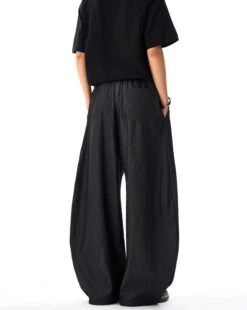 Wide Leg Pleated Belted Trousers With Subtle Sheen -Modern Wear Shop 93049ff0e48d8e31d4128f86b1256cdc