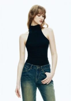 Lace-Back Ribbed Turtleneck Sleeveless Tank Top 22 Lace-Back Ribbed Turtleneck Sleeveless Tank Top -Modern Wear Shop 935d33f907c3e2d202743e650c73b122