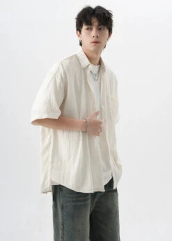 Textured Cable Knit Button-Up Shirt -Modern Wear Shop 937e4d74980475405978b3955efe9f42