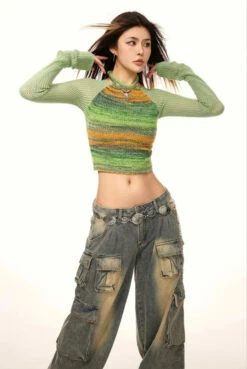 Stripe Halter Neck Crop Knit Sweater 39 Stripe Halter Neck Crop Knit Sweater -Modern Wear Shop 93949bd1cd1e70ad5affed4ff9d5a53c