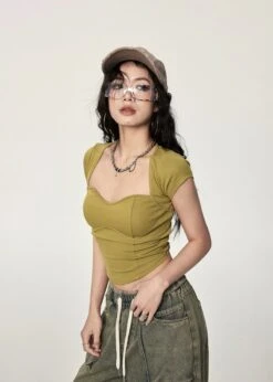 Twist-Back Crop Top With Scoop Neck 29 Twist-Back Crop Top With Scoop Neck -Modern Wear Shop 93d97453ceb5e955880b83eefd54995e