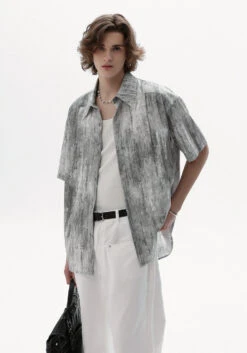 Abstract Ink Texture Short Sleeve Button Shirt -Modern Wear Shop 9468360205f531fdbad1434655b9bf81