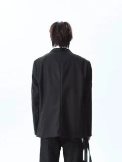 Double Breasted Structured Shoulder Blazer With Wide Lapel -Modern Wear Shop 94995bd0524c489413d985a5ac3e8c55