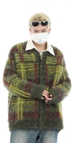 Fuzzy Mohair Knit Plaid Cardigan 13 Fuzzy Mohair Knit Plaid Cardigan -Modern Wear Shop 94a76d82d48a3d32bad8e54762c9c58c
