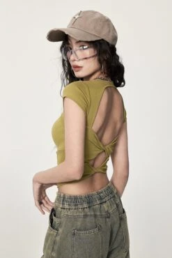 Twist-Back Crop Top With Scoop Neck 25 Twist-Back Crop Top With Scoop Neck -Modern Wear Shop 94bd3c51f2c5d343d661fd478d85511b