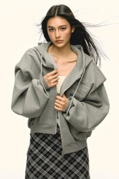 Structured Drop Shoulder Oversized Zip Hoodie Jacket -Modern Wear Shop 958f4dffc18ccdf5c5ad58b85f6a94b3