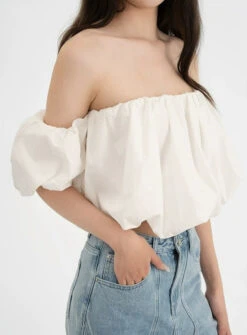 Ruffled Off-Shoulder Puff Sleeve Crop Top 8 Ruffled Off-Shoulder Puff Sleeve Crop Top -Modern Wear Shop 95c87d2850eafb87171791c215534332