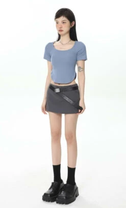 Cropped U-Neck Curve Hem Baby Tee 25 Cropped U-Neck Curve Hem Baby Tee -Modern Wear Shop 95d94543684c4ec10b9f7fbd70017180