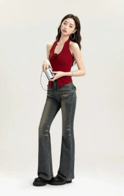 Sleeveless Halter Top With Front Rose Detail 25 Sleeveless Halter Top With Front Rose Detail -Modern Wear Shop 95e319d9fdf311ece1e002a79a185a27