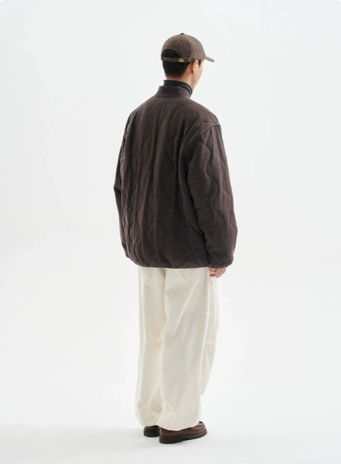 Quilted Drop Shoulder Button Jacket With Front Pockets 10 Quilted Drop Shoulder Button Jacket With Front Pockets - Image 10