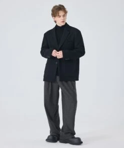 Oversized Single-Breasted Blazer Jacket With Structured Notched Lapel -Modern Wear Shop 965ab6a807ae26453a900bc6aa319dcb