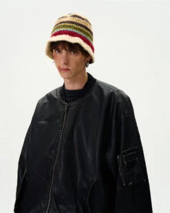 Oversized Distressed Faux Leather Bomber Jacket With Sleeve Pocket 23 Oversized Distressed Faux Leather Bomber Jacket With Sleeve Pocket -Modern Wear Shop 96e0cea2766983217e87b66d497befc3