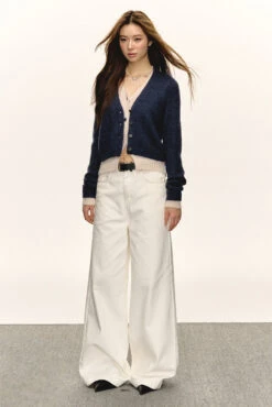 Mock Layered Ribbed Trim Knit Cardigan -Modern Wear Shop 96ffcdbc6c1b917bc92b3678505b7e7e