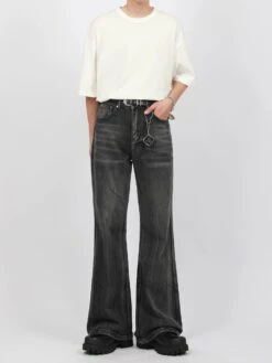 Faded Slim Fit Semi-Flare Denim Jeans -Modern Wear Shop 9722f33fb69c67bd7e8e1f62e2c99ad0