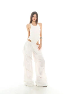 Wide Leg Lightweight Pleated Pants With Elastic Waist -Modern Wear Shop 976417919a5a6db19c7974a02861f688