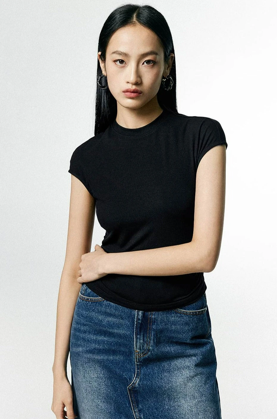 Ruched Side Short Sleeve Baby Tee 18 Ruched Side Short Sleeve Baby Tee - Image 18